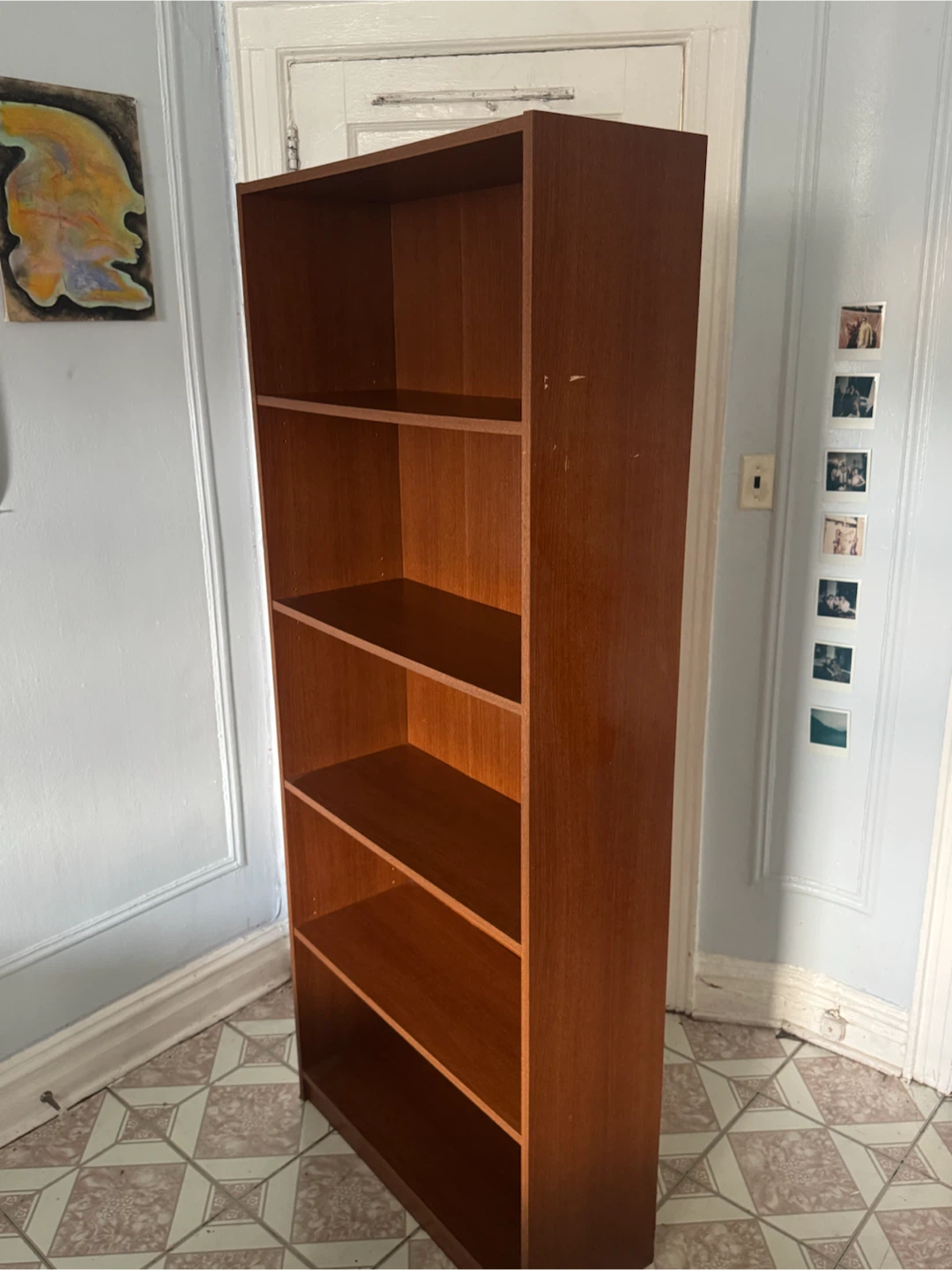 Tall Brown 5-Shelf Bookcase / Bookshelf - photo 3