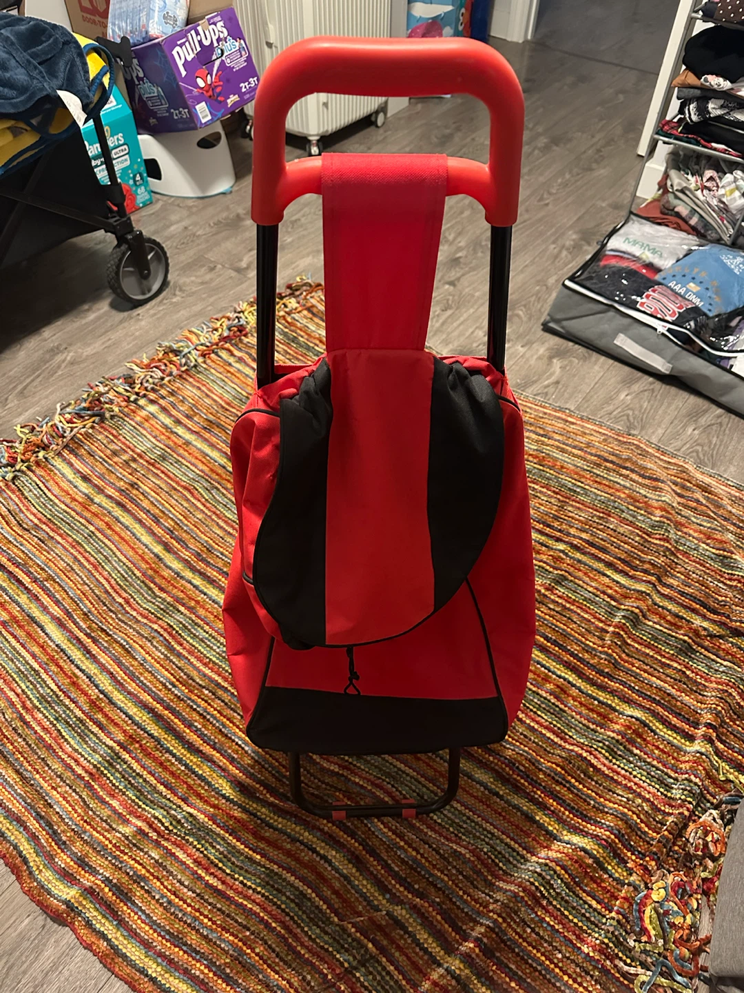 Red Rolling Shopping Cart