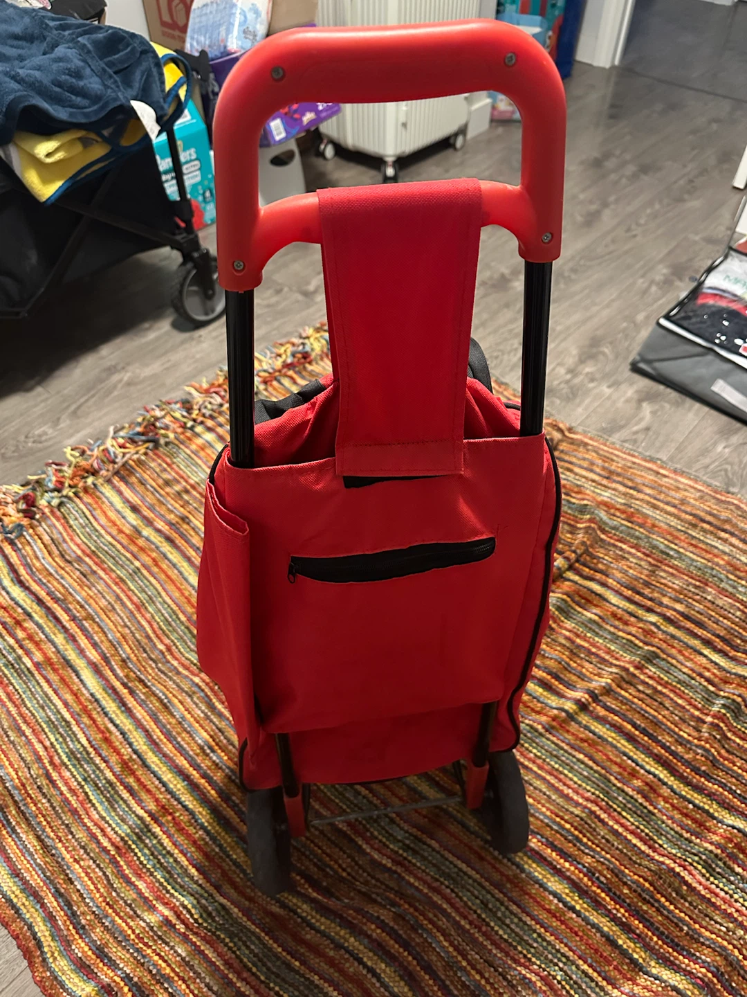 Red Rolling Shopping Cart - photo 2