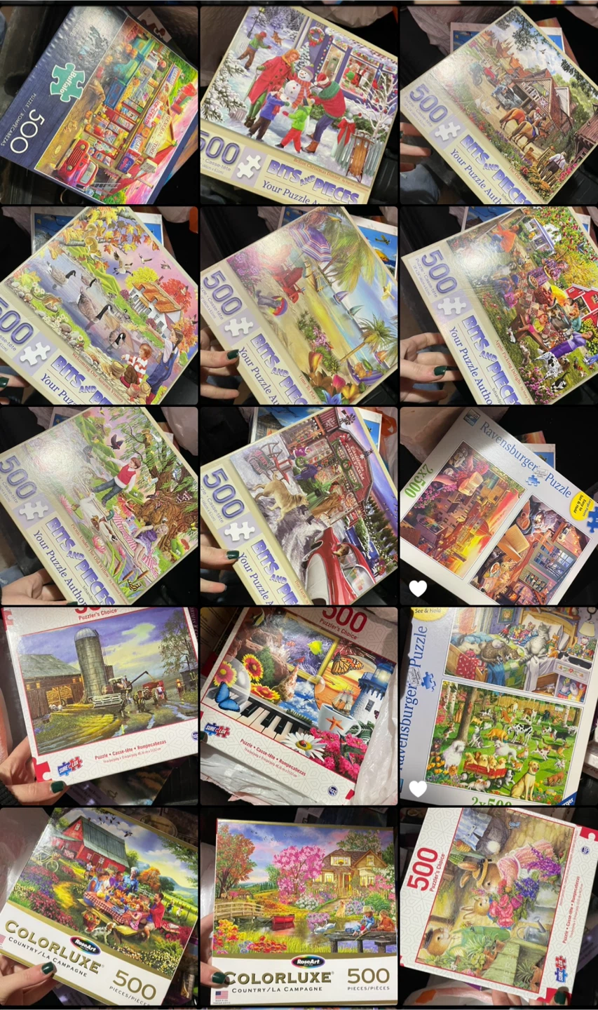 Puzzle lot (100 puzzles). 300, 500, 550, 700, 1000 pieces. - photo 2