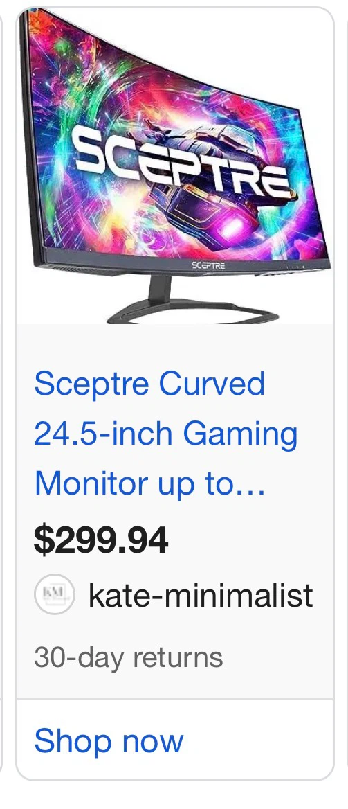 Sceptre 240hz Curved Gaming Monitor