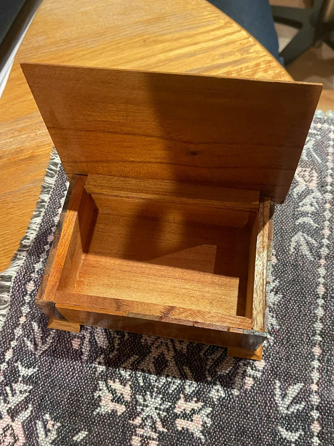 Wooden Trinket Box with Carved Design - photo 2