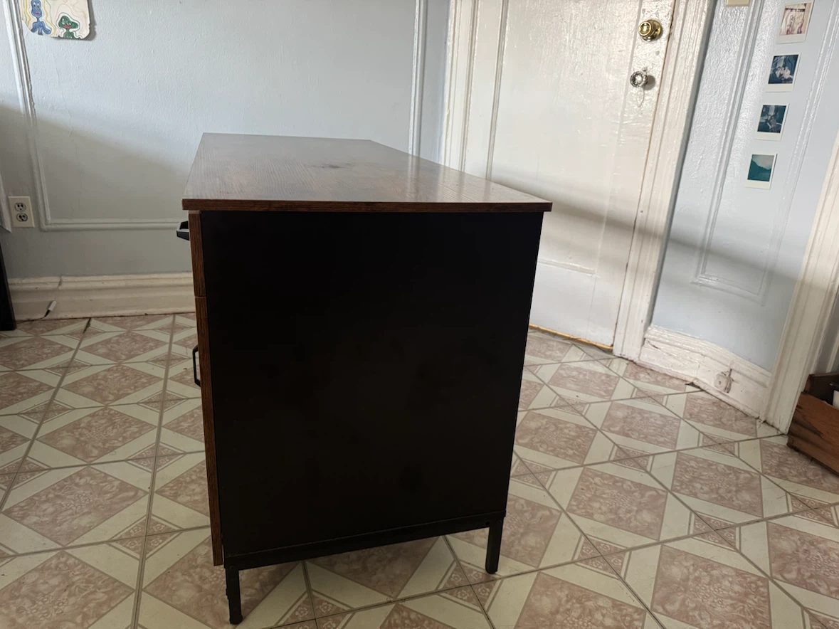 Industrial Rustic Brown Desk with Drawer and Storage Cabinet - photo 4