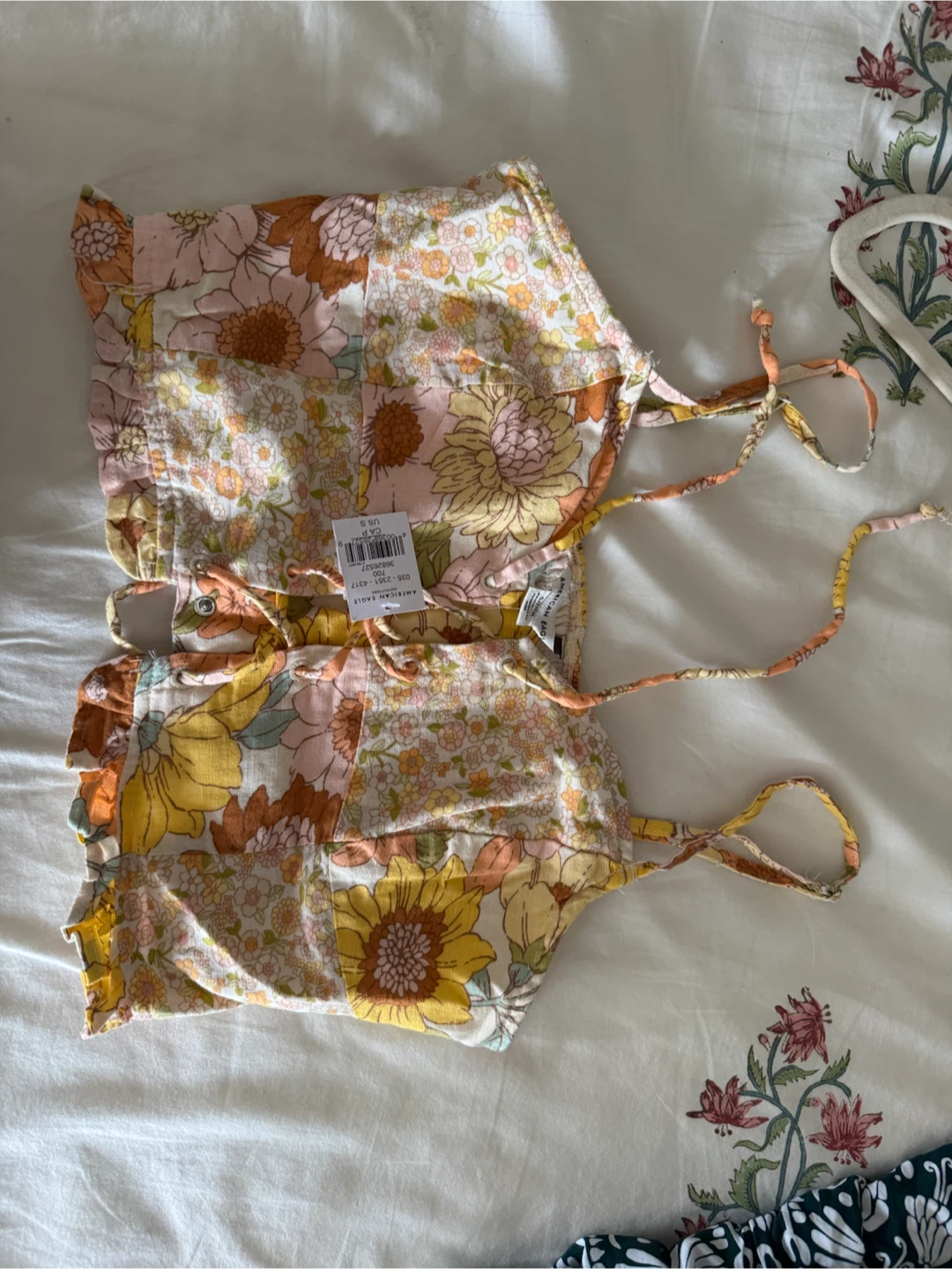 American Eagle Floral Smocked Tube Top