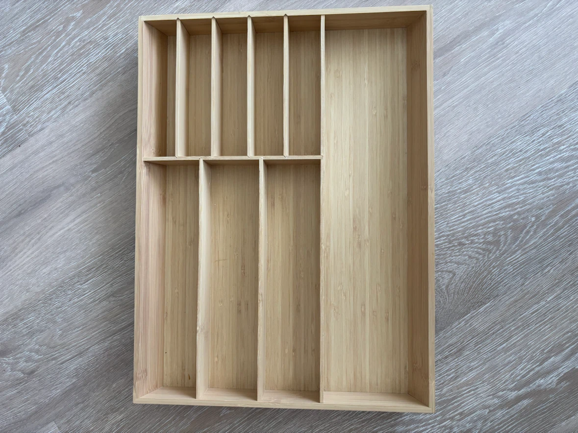 Bamboo Cutlery Organizer Tray