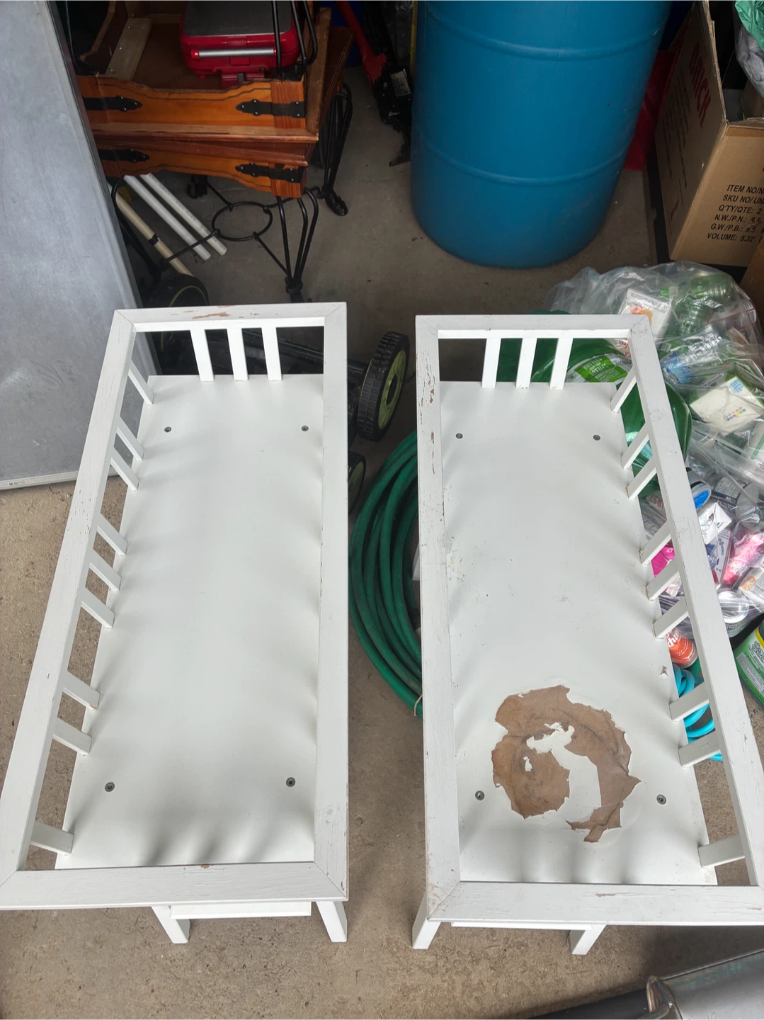 White Wooden Plant Stands with Shelves - Set of 2 - photo 5