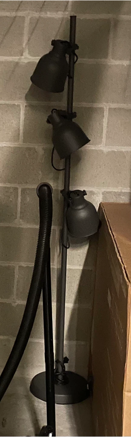 Black Floor Lamp with 3 Adjustable Spotlights