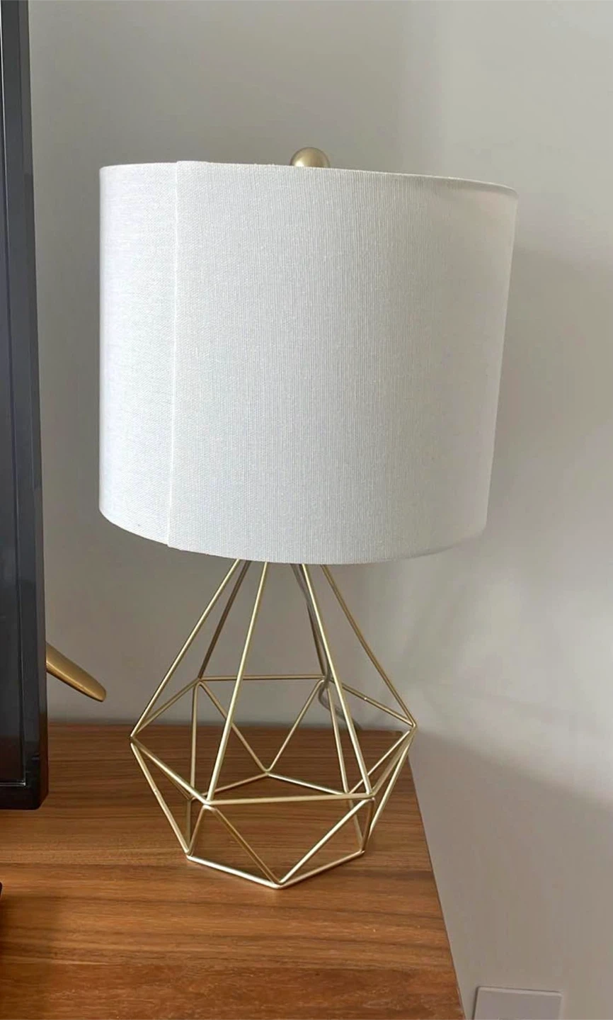 Modern Gold Geometric Table Lamp – $20