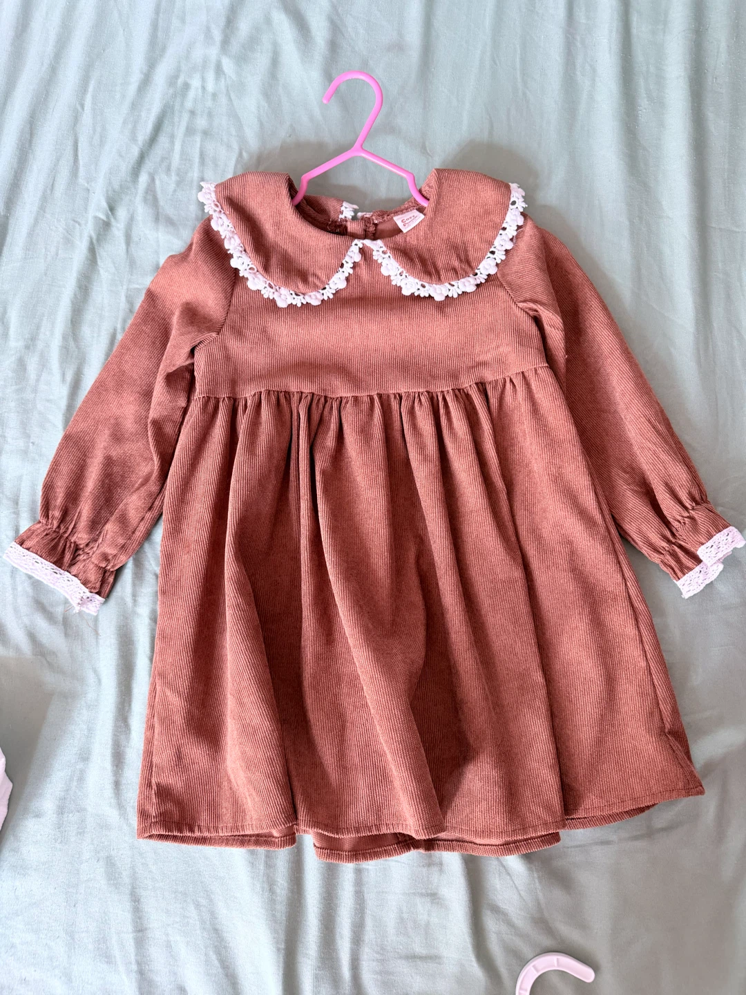 White Puff Sleeve Dress with Black Bow - photo 2