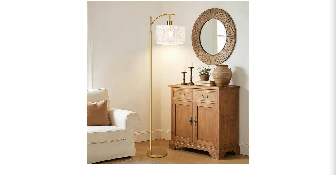 QIYIZM Gold Dimmable Floor Lamp with Remote - photo 4