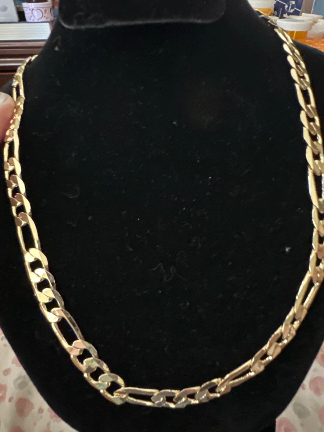 14k Gold laminatedFigaro Chain Necklace