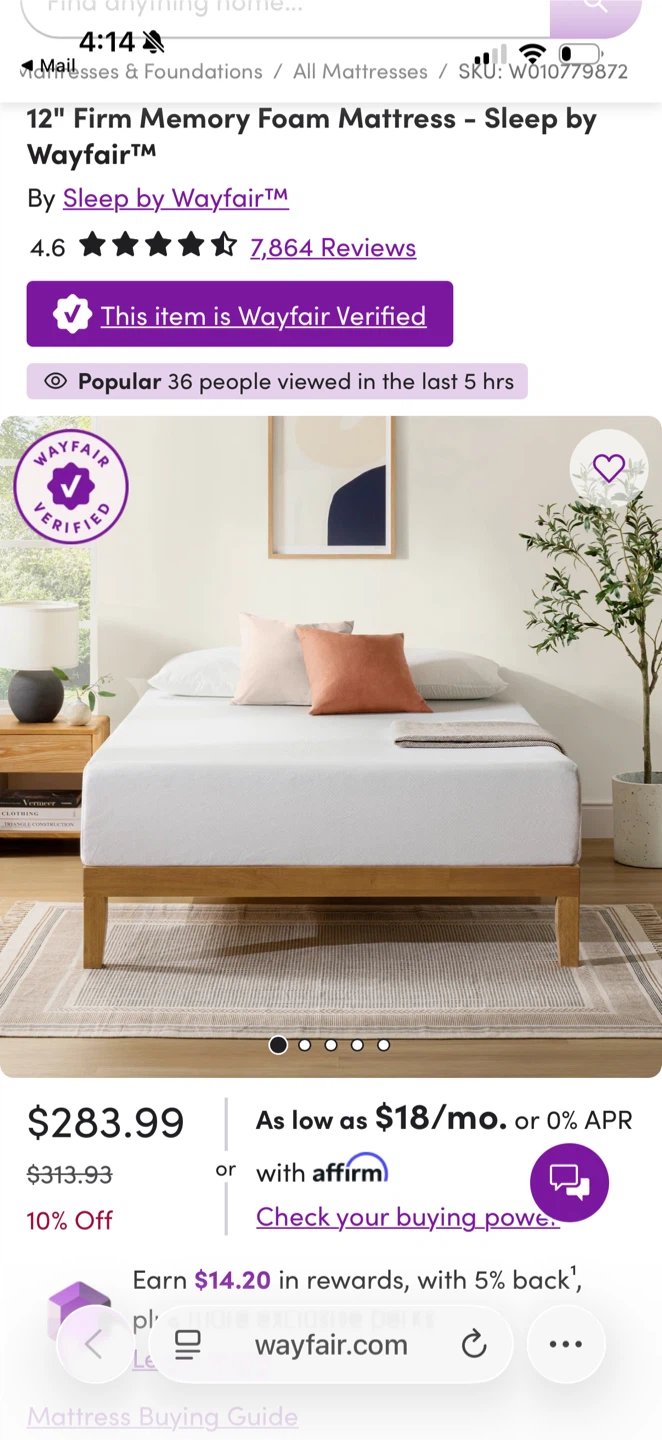 12" Firm Memory Foam Mattress - Sleep by Wayfair