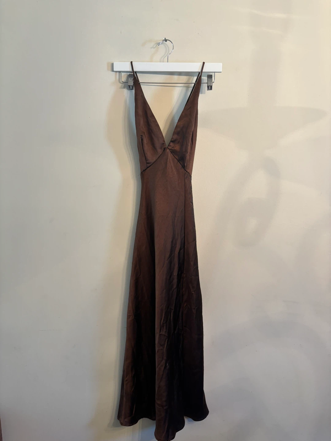 Princess Polly Brown Satin Maxi Dress