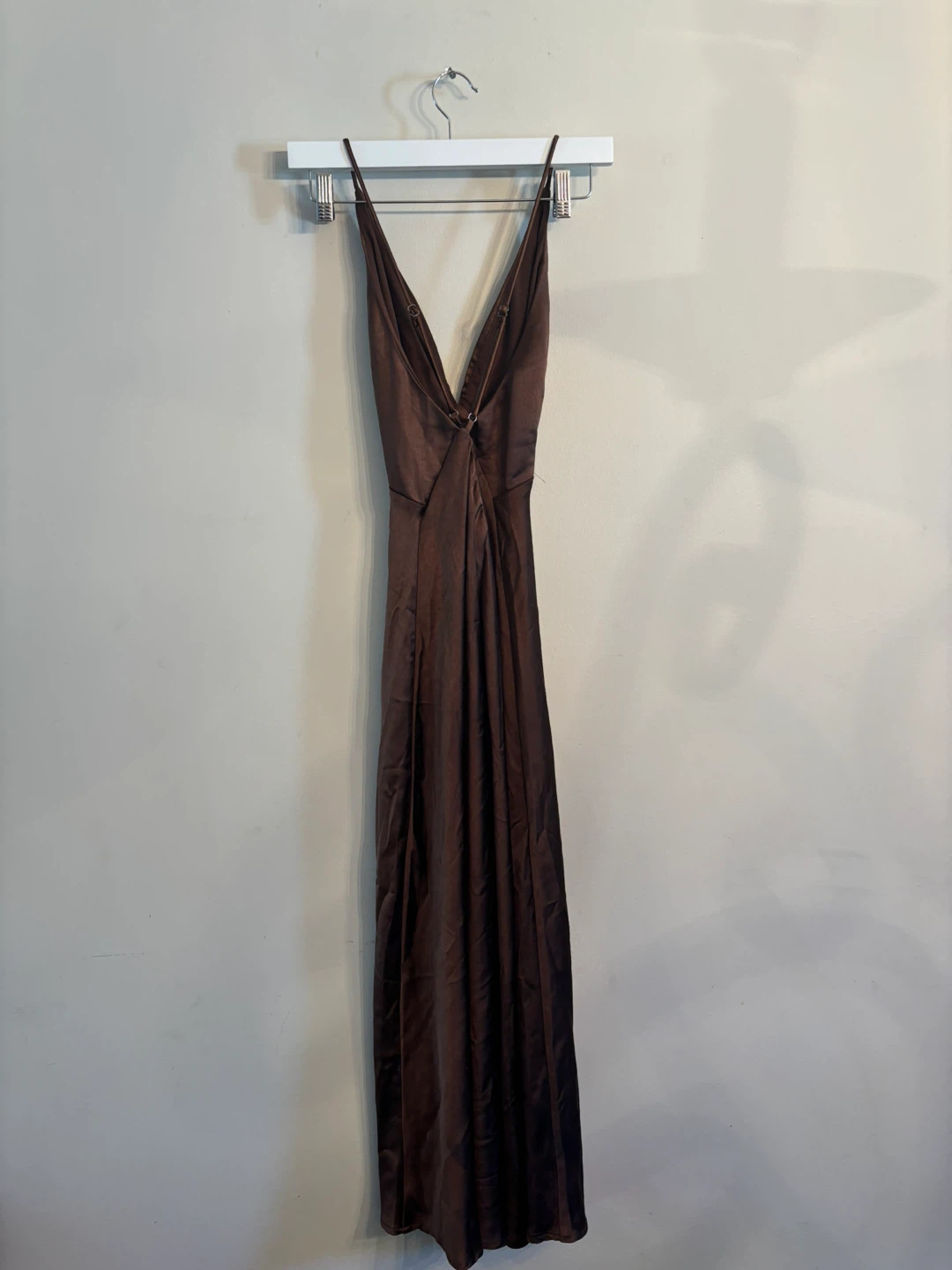 Princess Polly Brown Satin Maxi Dress - photo 2