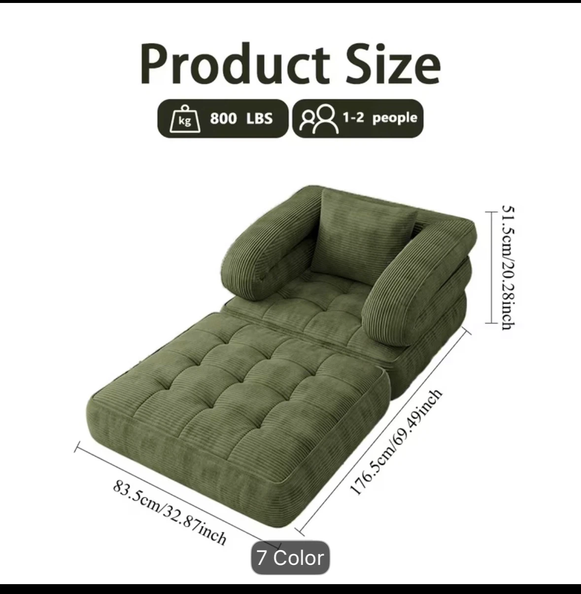 Convertible Sofa Chair Bed - photo 4