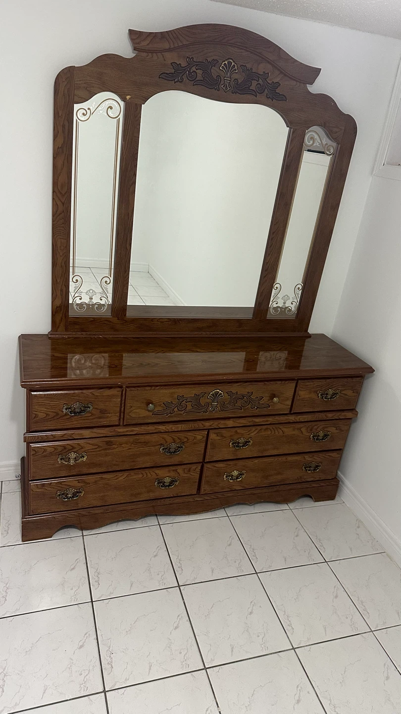 Wooden Dresser with Mirror - photo 2