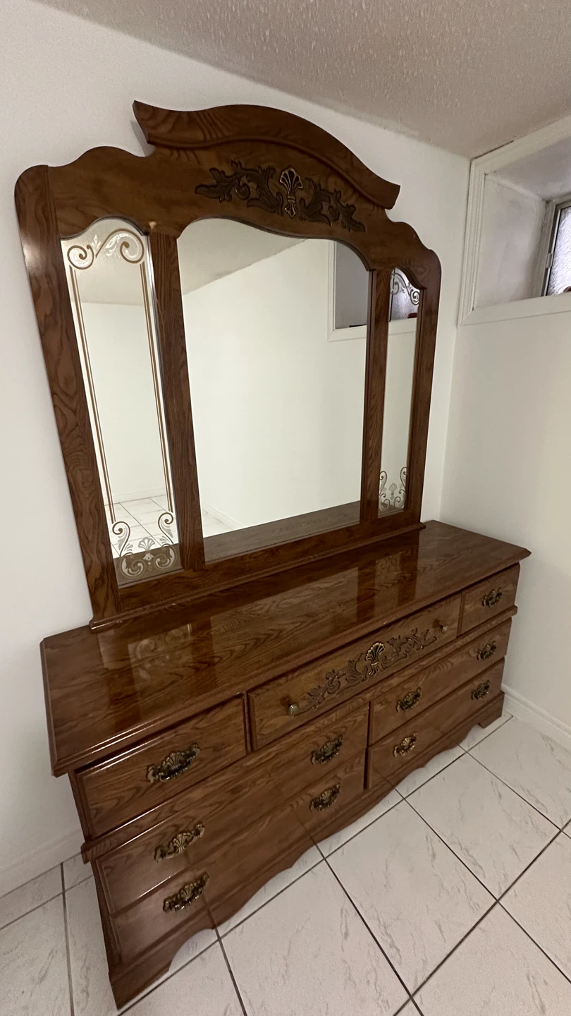 Wooden Dresser with Mirror - photo 3