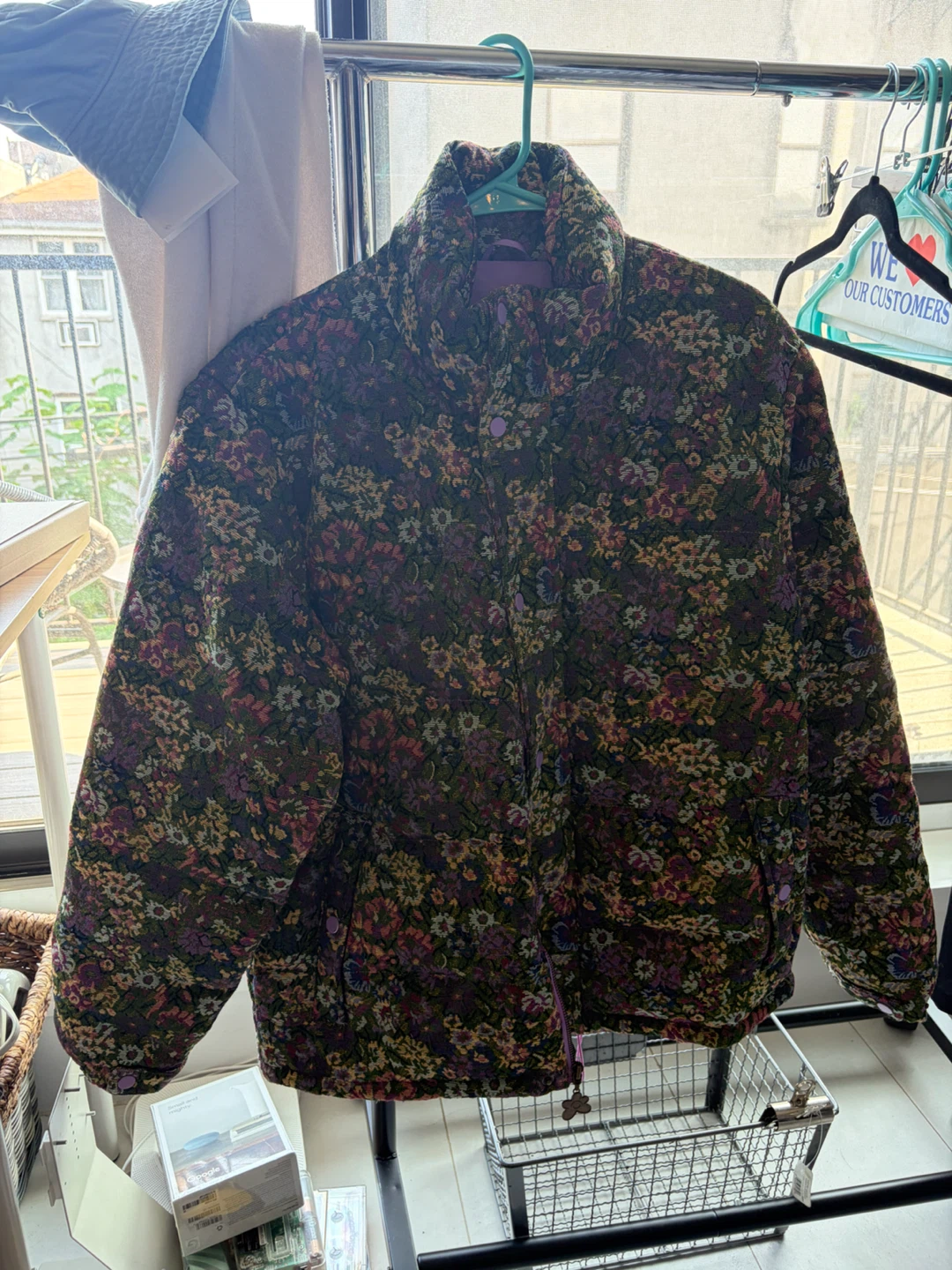 GOLF Floral Print Puffer Jacket - Size M