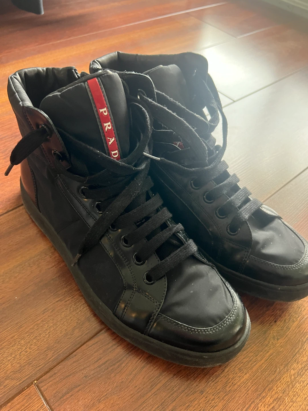 Prada Black High-Top Sneakers Size 7.5
