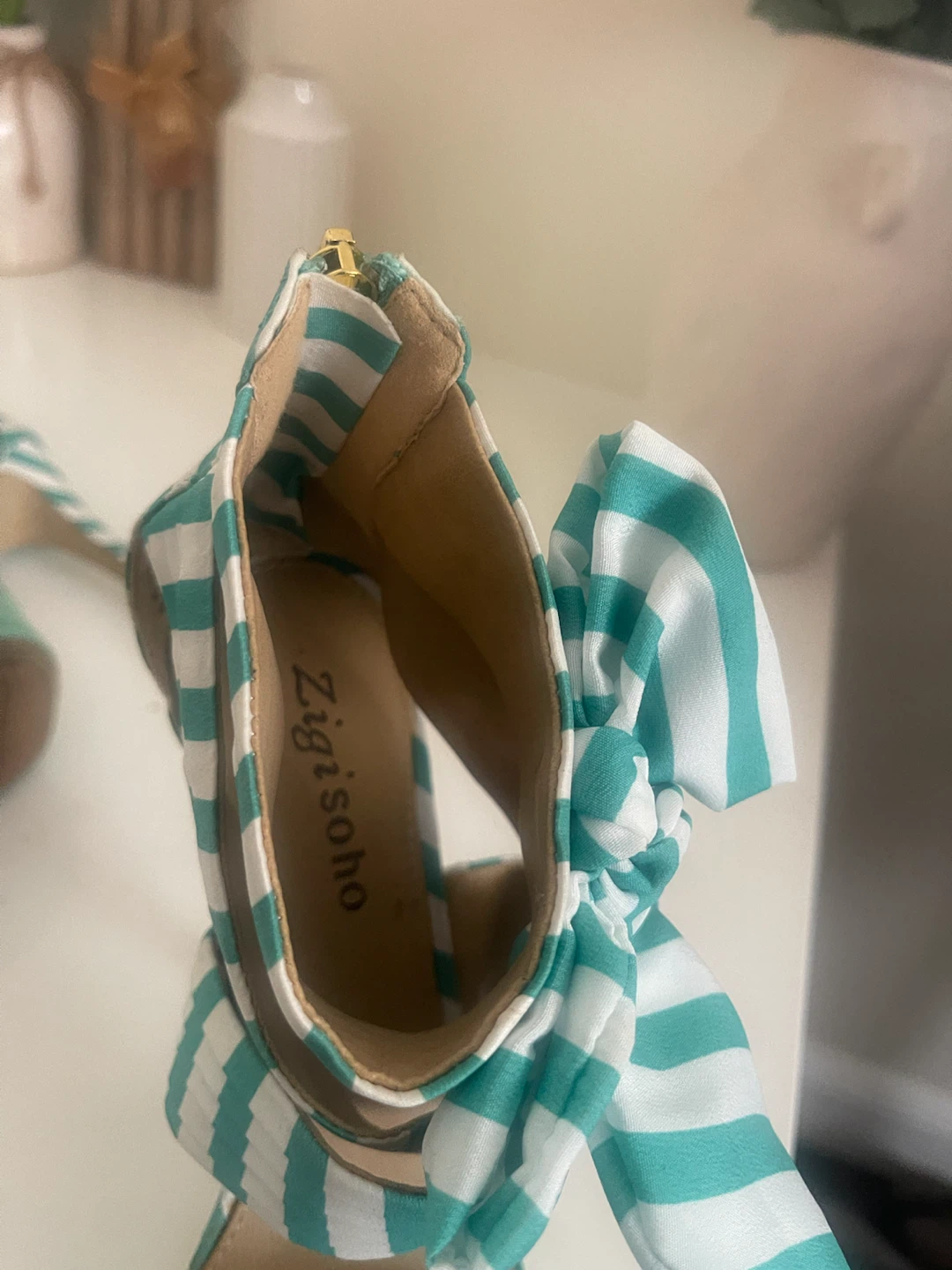 Zigisoho Striped Platform High Heels