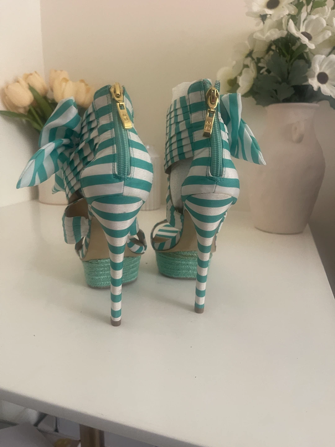 Zigisoho Striped Platform High Heels - photo 2