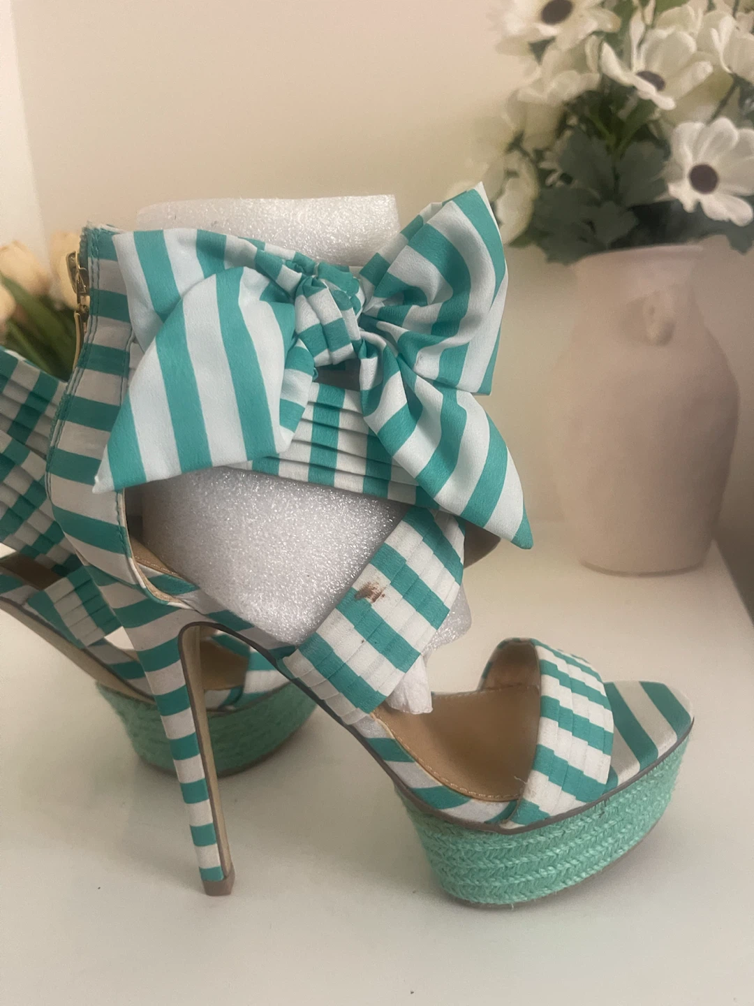 Zigisoho Striped Platform High Heels - photo 3
