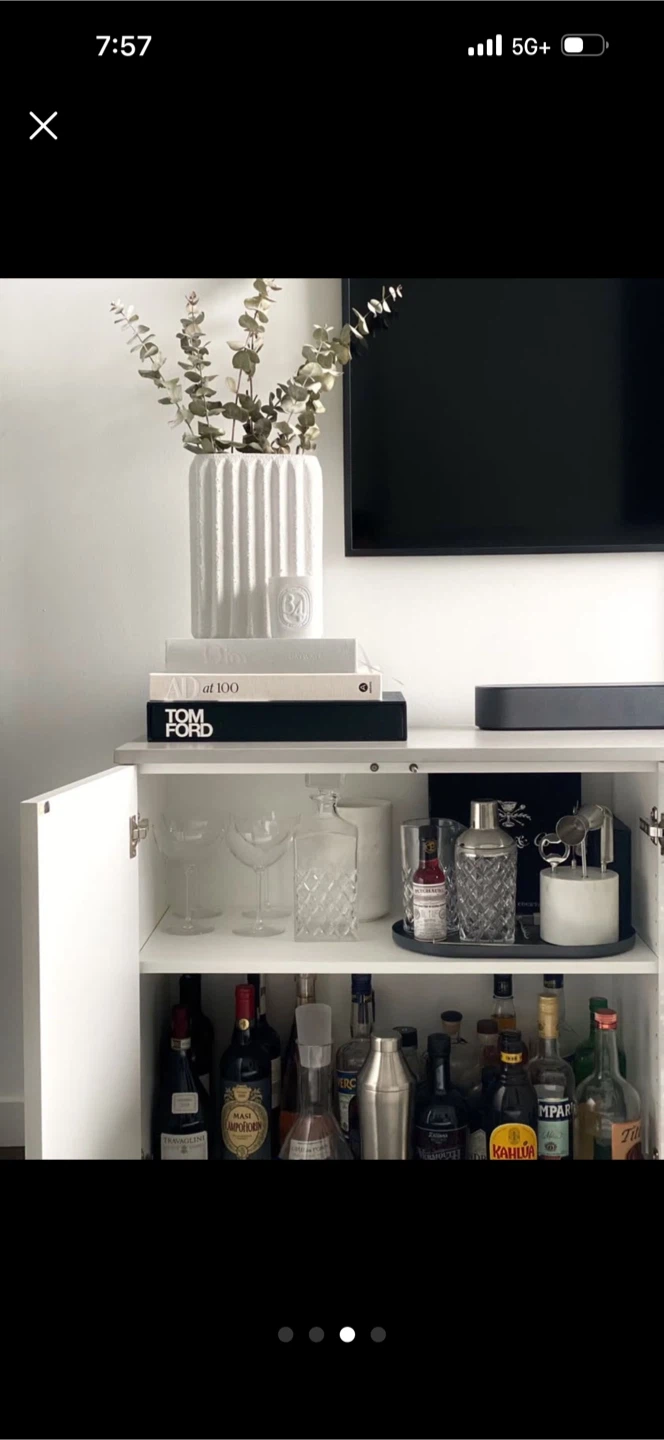 White Media Console Cabinet - photo 2