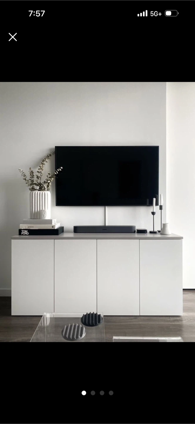 White Media Console Cabinet