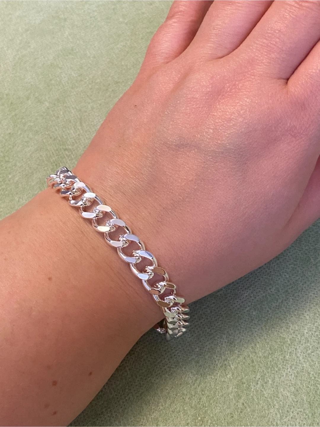 Silver-tone Curb Chain Bracelet