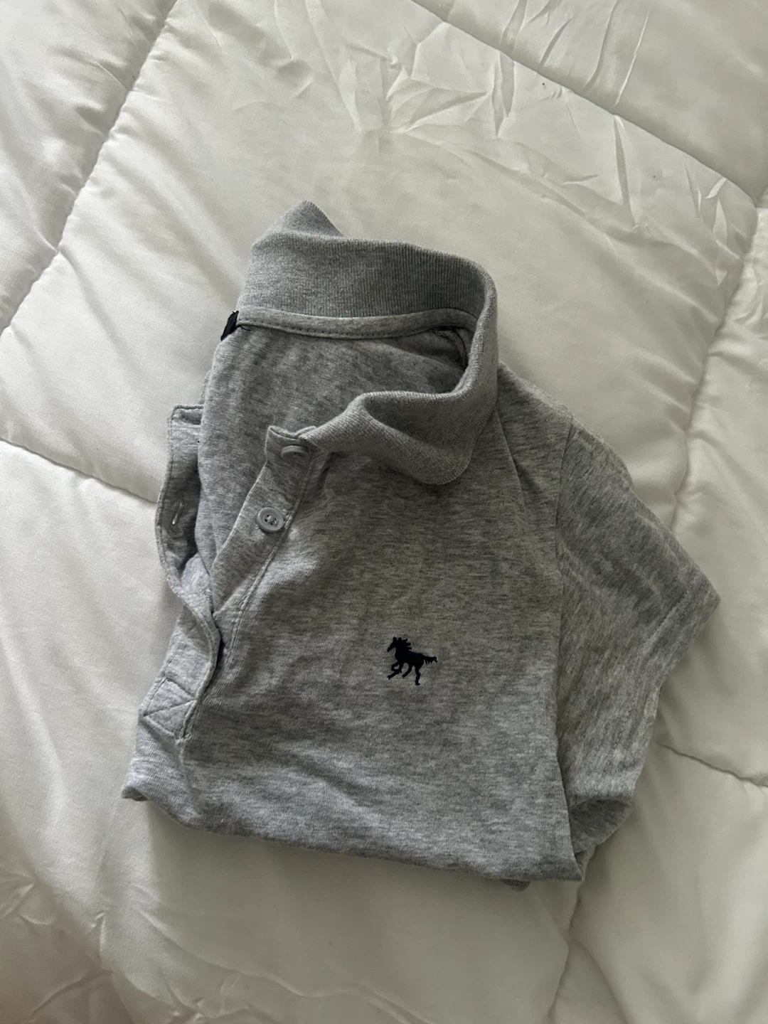 Grey Amebience Polo Shirt with Horse Logo
