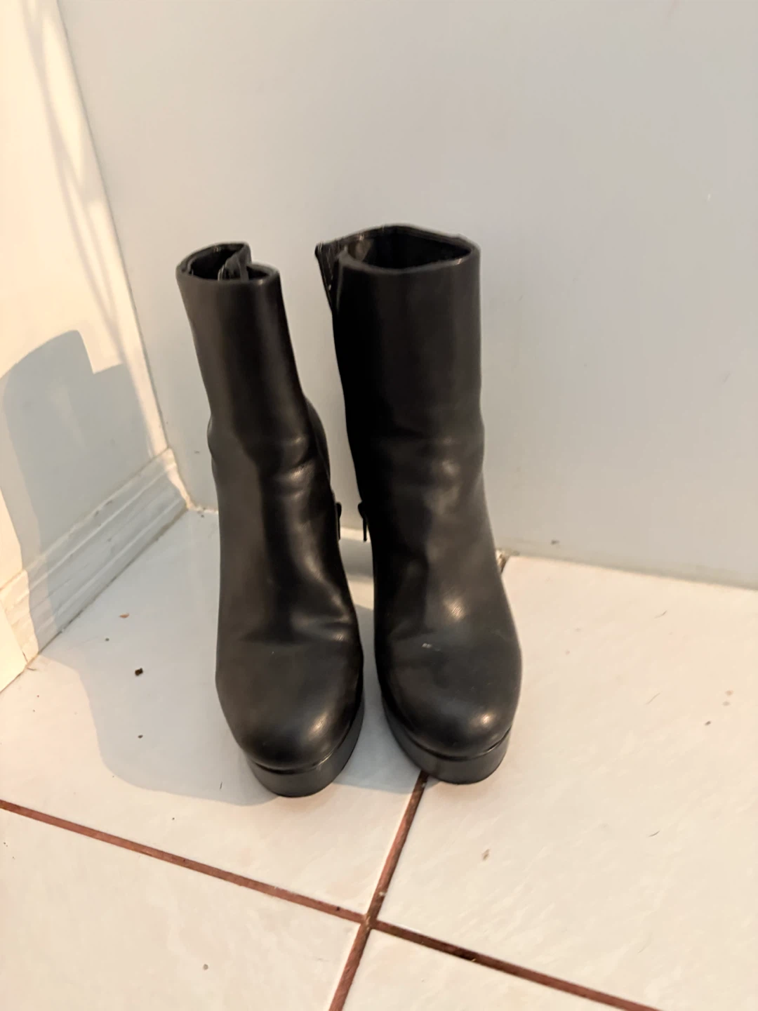 Size 8 Black Platform Ankle Boots