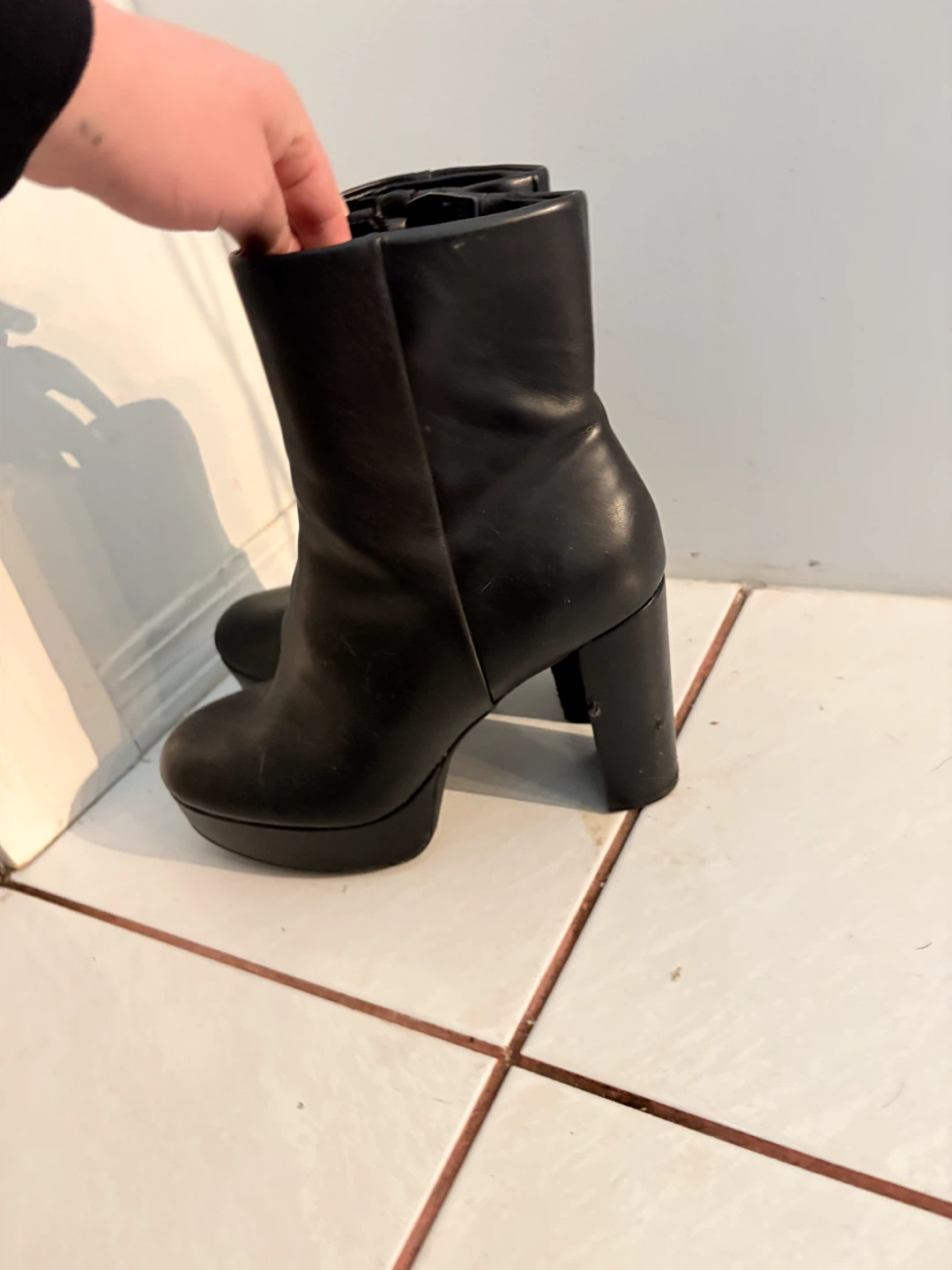 Size 8 Black Platform Ankle Boots - photo 3