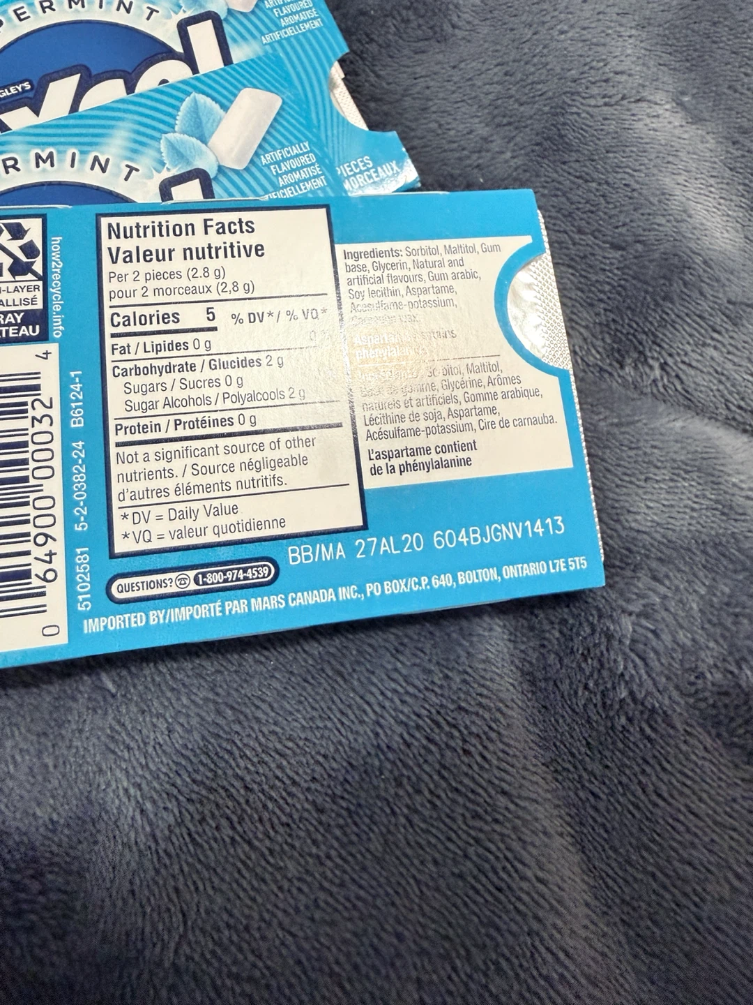 Wrigley's Excel Peppermint Sugar-Free Gum (4 packs) - photo 2