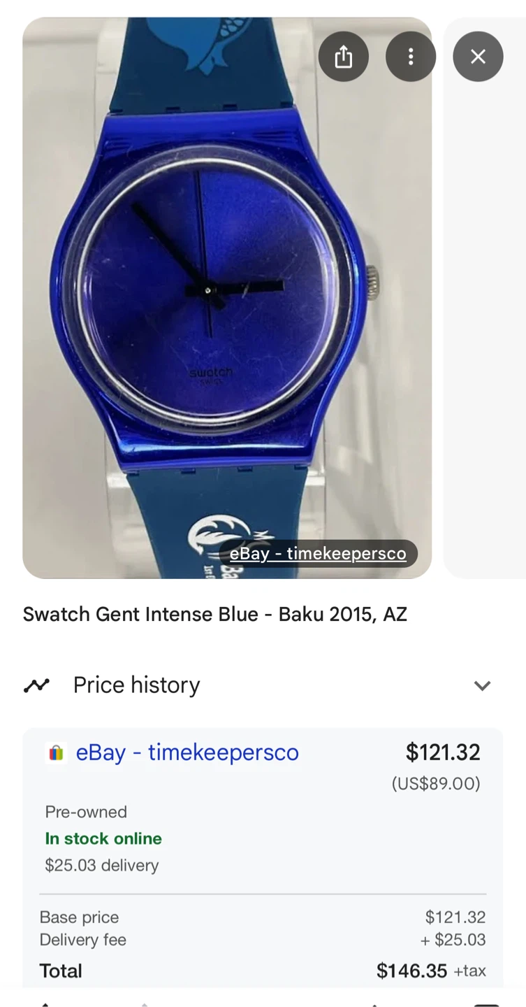 Swatch Gent Intense Blue Baku 2015 Watch - photo 3