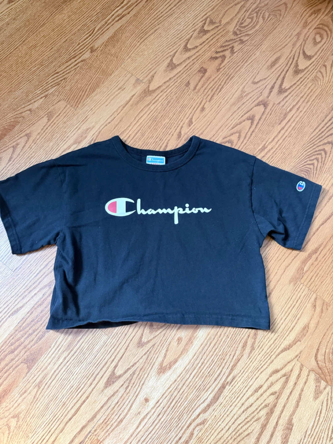 Champion Black Cropped T-Shirt
