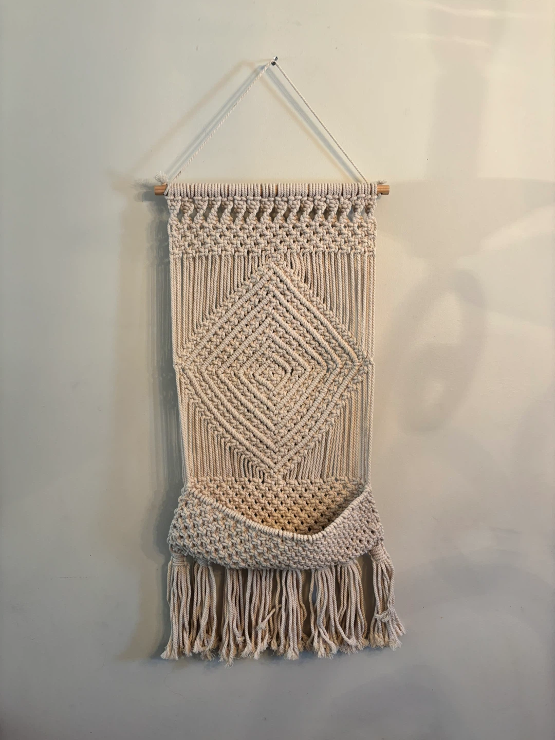 Macrame Wall Hanging with Pocket