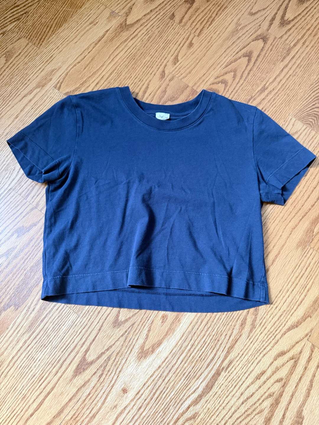 Navy Blue Cropped T-Shirt