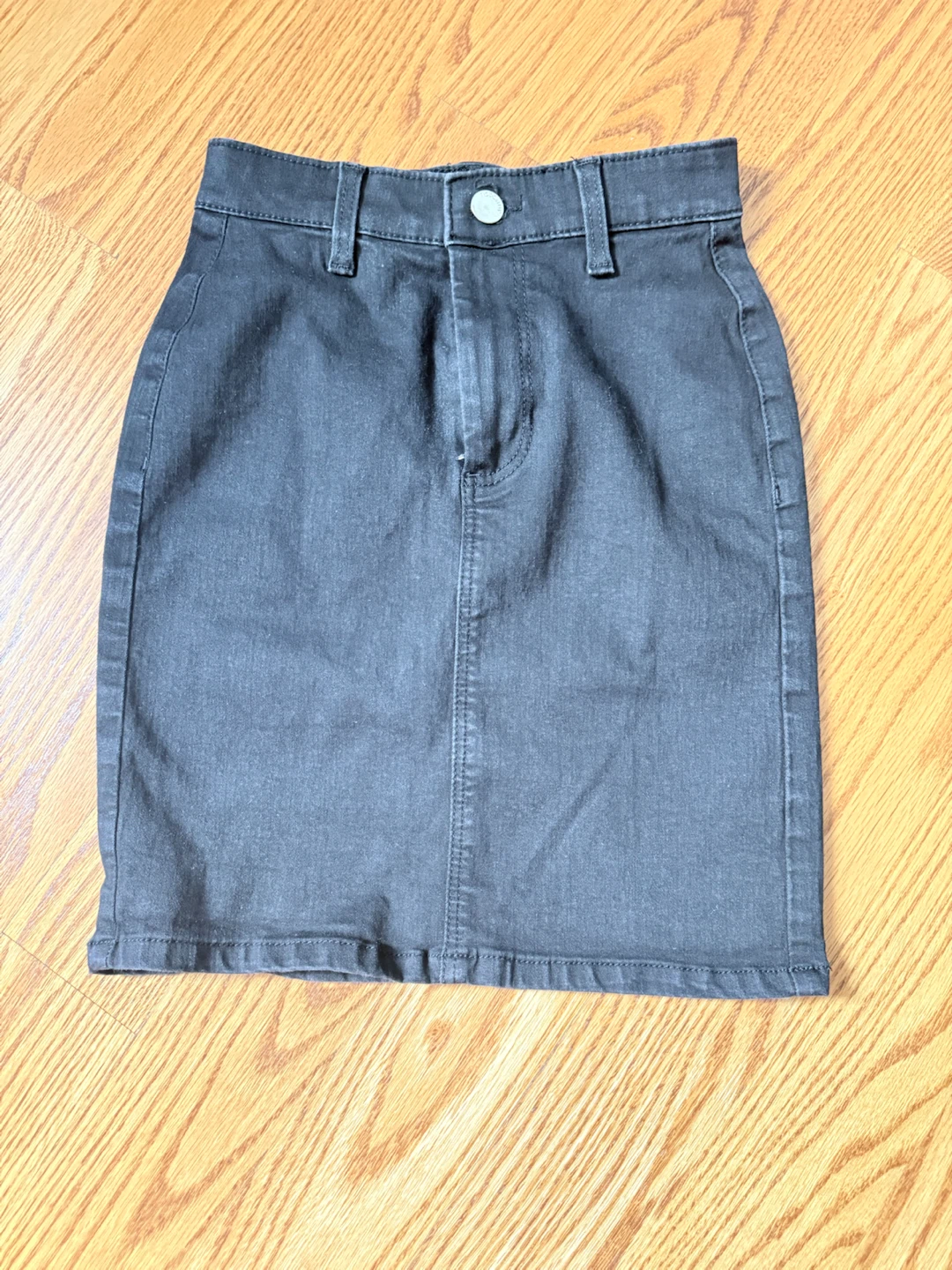 Black Denim Mini Skirt