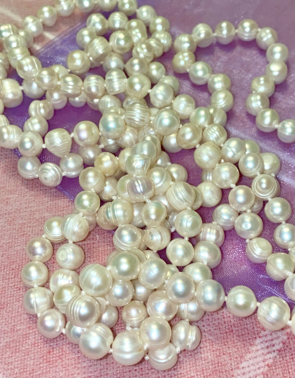 White Pearl Necklace. 160cm
