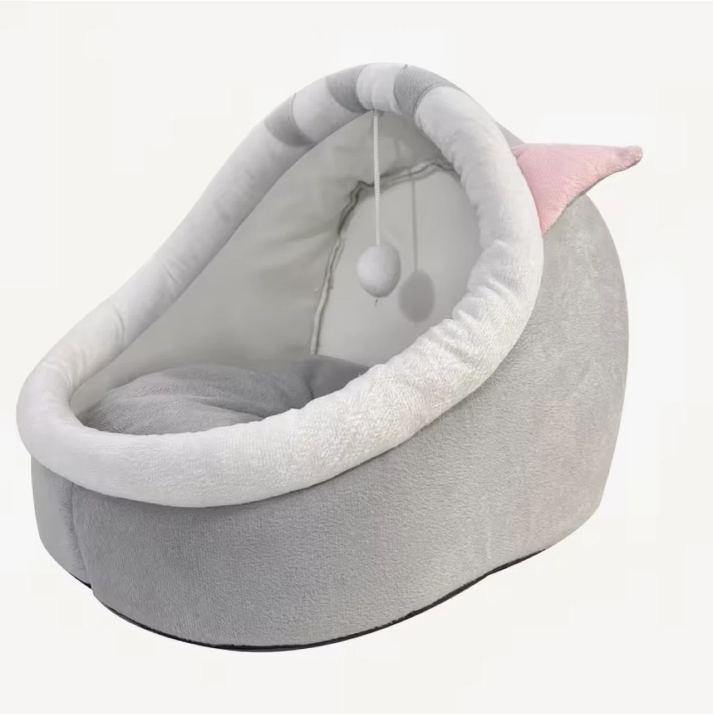 Grey Cat Bed with Dangling Toy - Large - photo 2