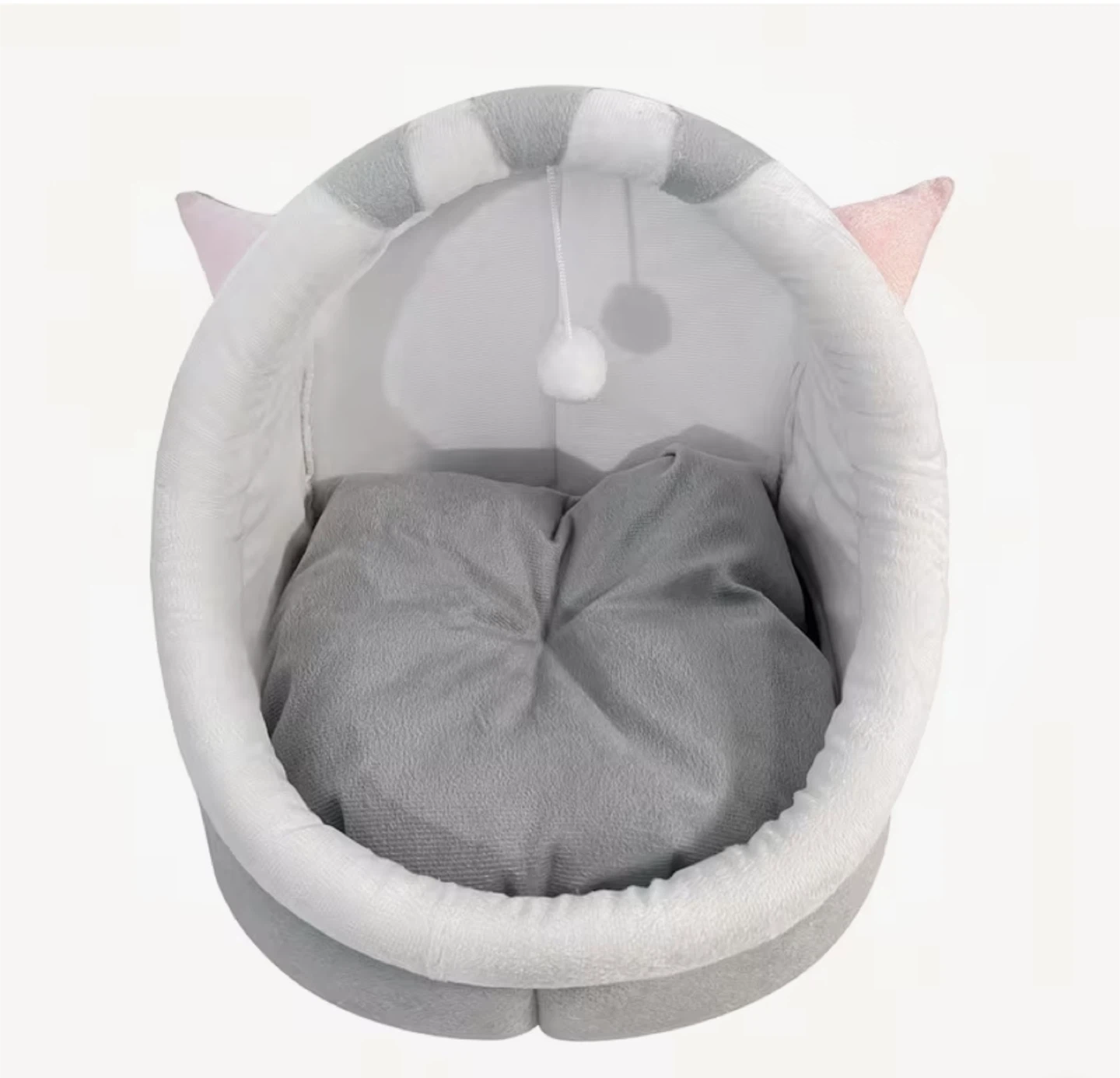 Grey Cat Bed with Dangling Toy - Large - photo 3