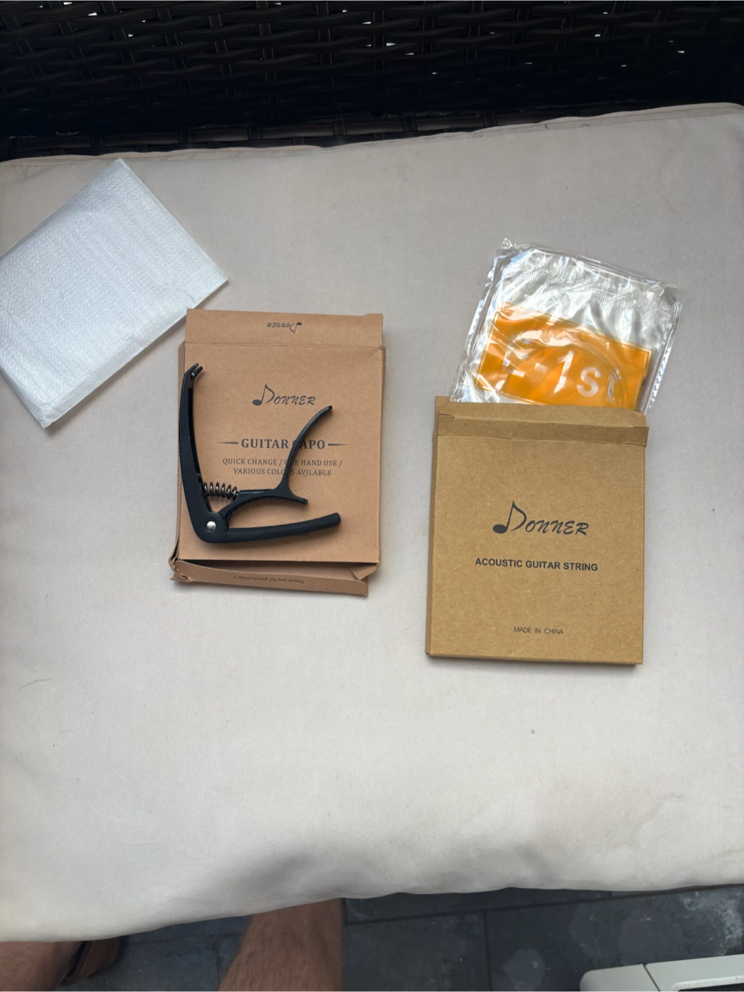 Donner Acoustic Guitar with Gig Bag, Capo, and Strings
