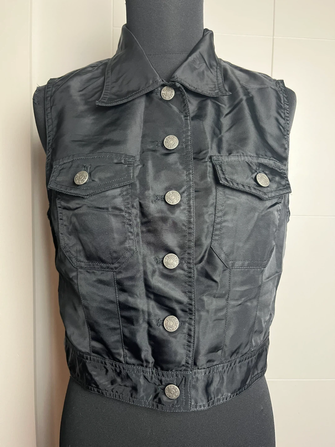 Esprit Jeans Black Sleeveless Utility Vest