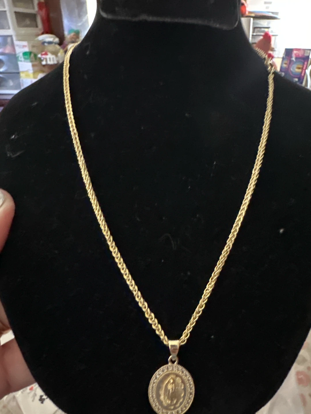 14kGold laminated Necklace with Virgin Mary Pendant