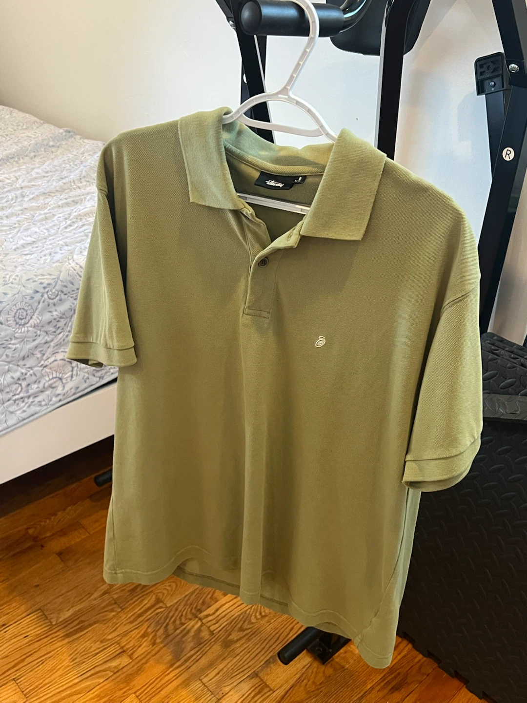 Stüssy Classic Pique Polo Shirt Leaf Green - photo 3