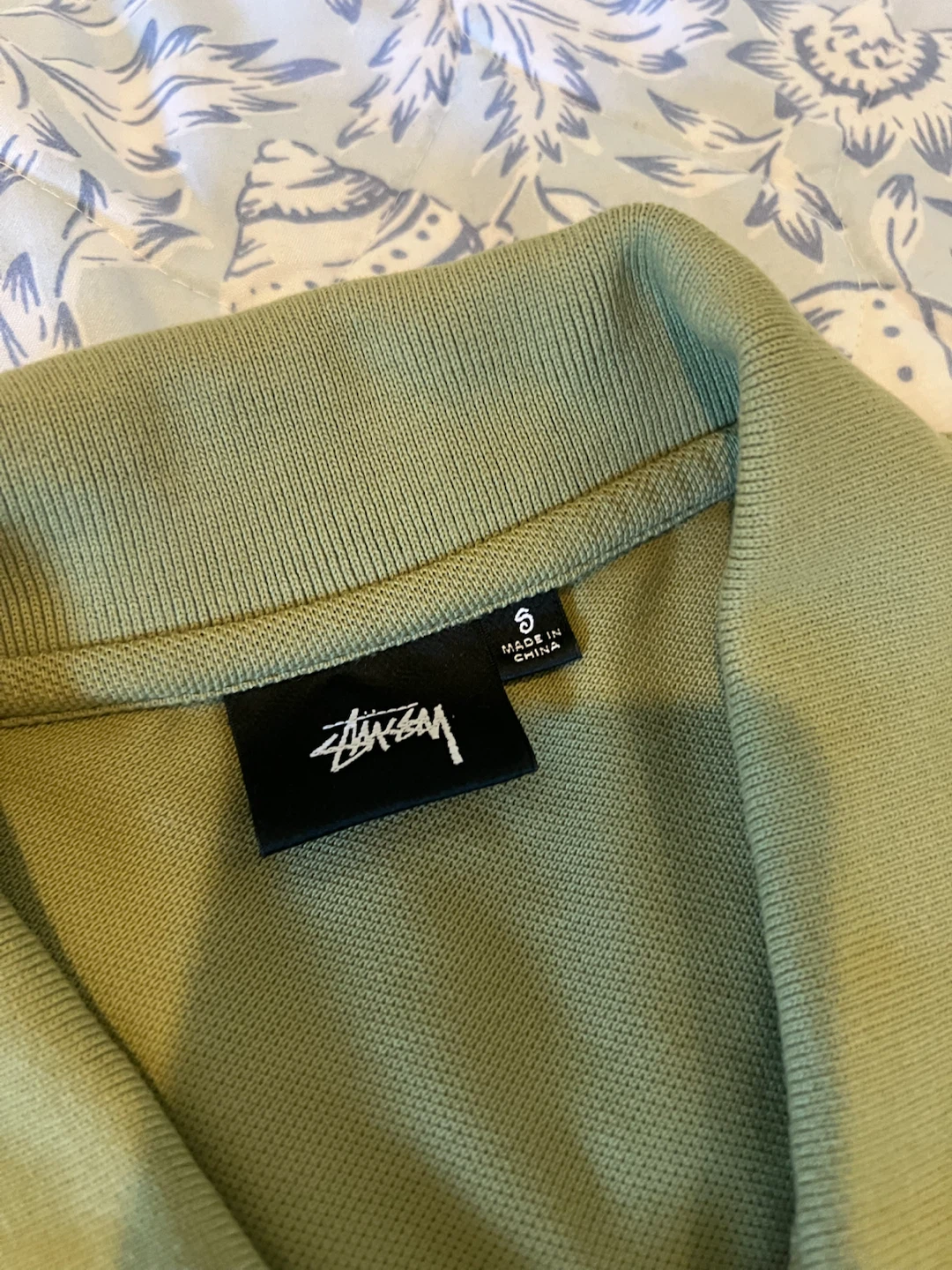 Stüssy Classic Pique Polo Shirt Leaf Green - photo 5