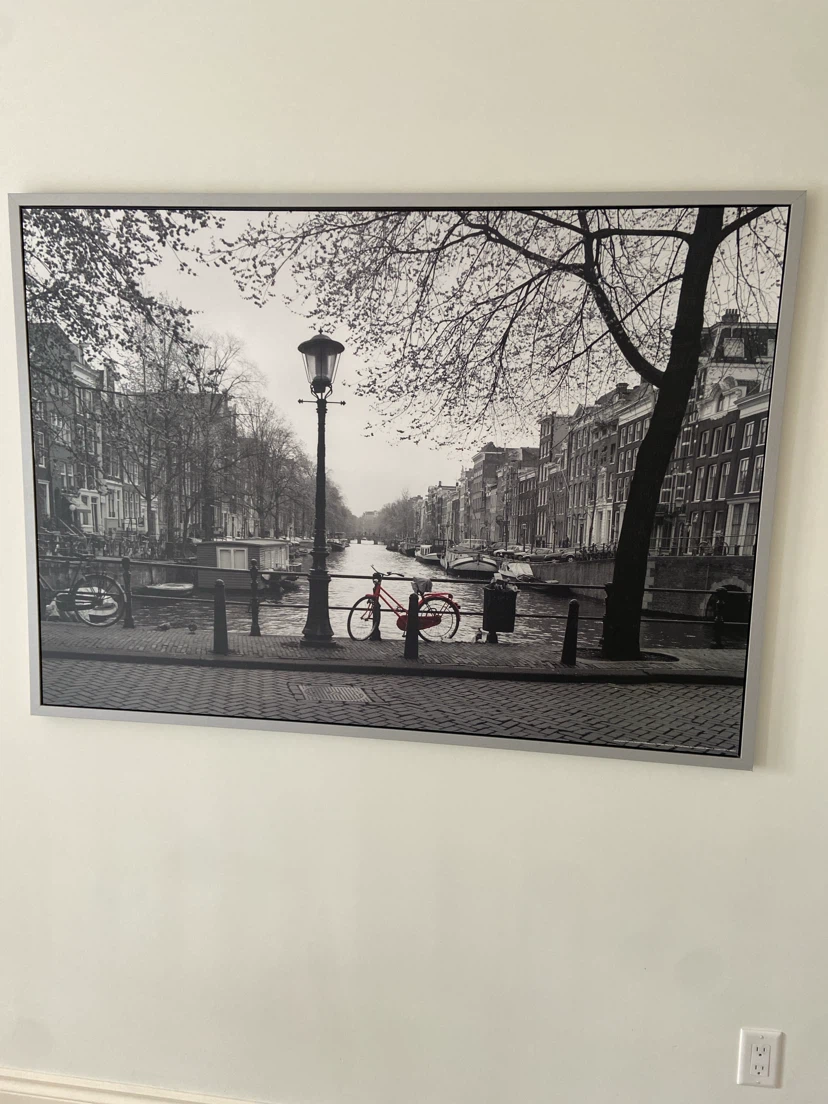 Framed Wall Art Print - Amsterdam Canal Scene