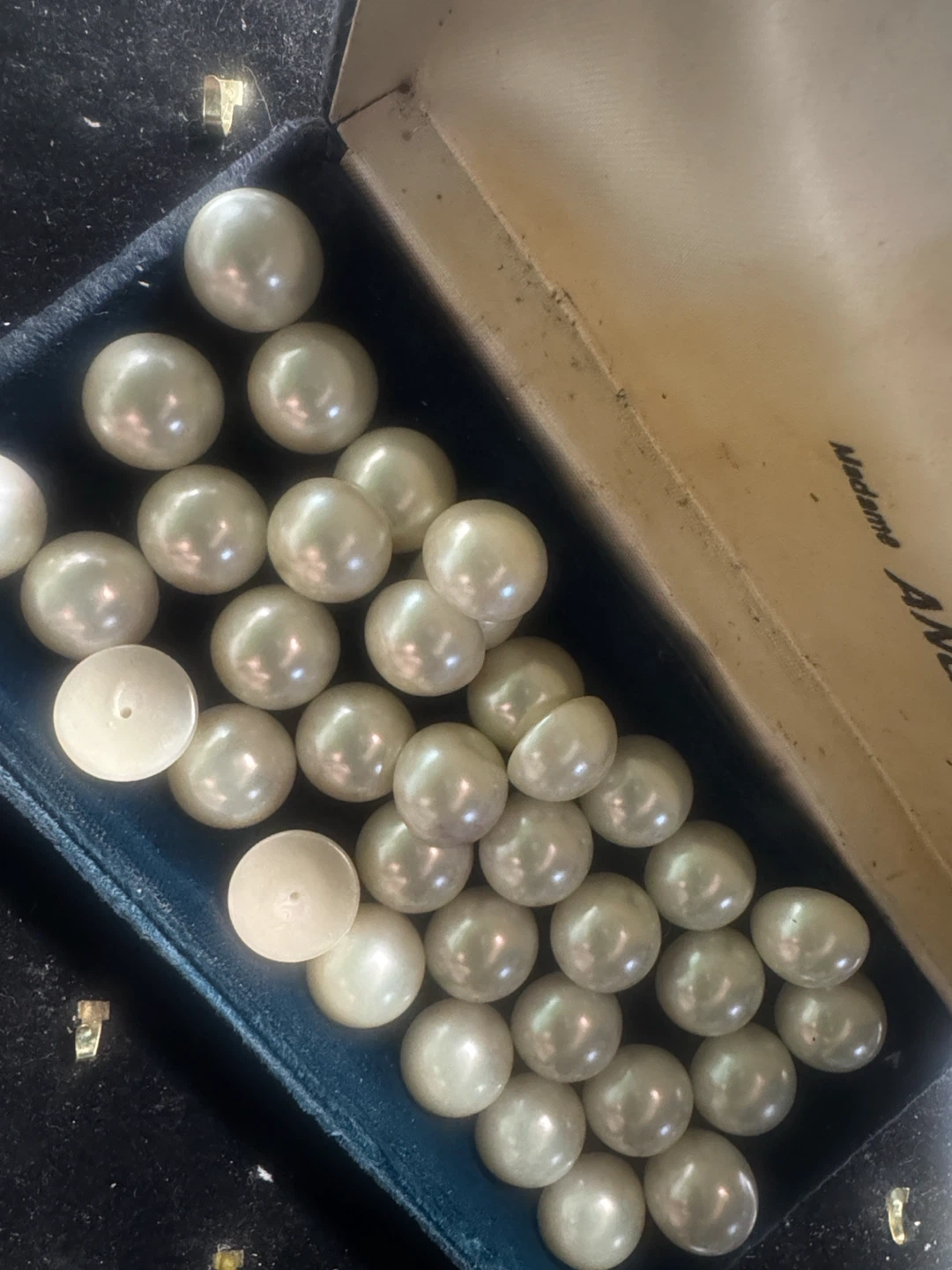 Vintage Faux  Pearl cabochons 36pcs