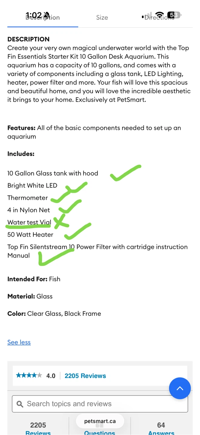 Top Fin 10 Gallon Glass Aquarium Starter Kit - photo 3
