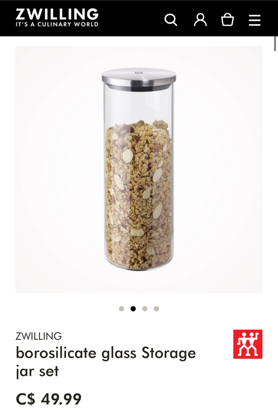 Zwilling Borosilicate Glass Storage Jars x2